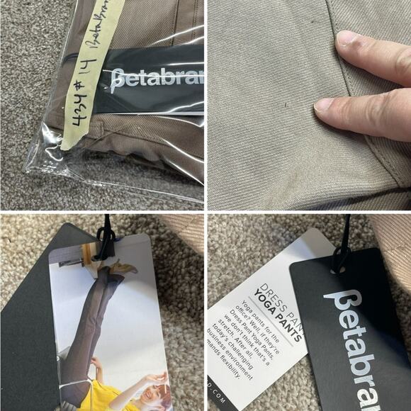 athleisure Betabrand yoga pants small khaki pullon workout dress pants stretch - Picture 11 of 12